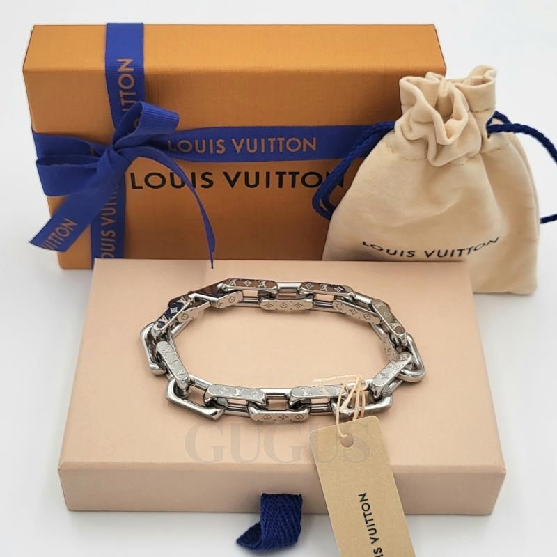 Louis Vuitton Monogram chain bracelet (M00308, M00309)