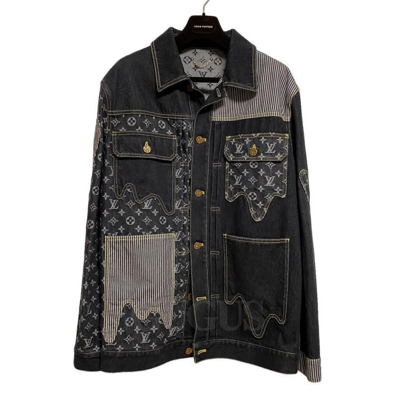 Louis Vuitton x Nigo Monogram Crazy Denim Workwear Jacket 'Black' - 1A9GEF